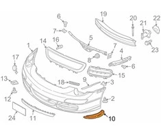Originalus PORSCHE 911 Carrera dešinysis apdailos elementas satino juodos spalvos 9975055260001C
