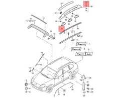Porsche Cayenne 9P Stogo Bagažinės Laikiklio Šoninis Bėgelis Originalus 95555937800