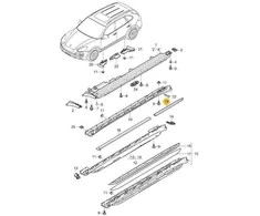 Originalus PORSCHE Cayenne durų slenksčio apdaila kairėje gale satino juoda 958559539009B9