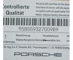 Originalus Porsche Cayenne priekinio stiklo apdailos kairysis vandens nutekėjimo juostos Sa 9585