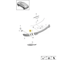 Originalus PORSCHE Macan 2019>> Galinis žibintas dešinės išorinės dangtelis 95B945310G