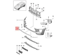Originalus PORSCHE Macan 95B Spoiler Lip Juodas 95B8071101E0
