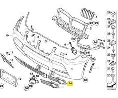ORIGINALUS Rūko Žibintų Grotelės Dangtelis Kairėje BMW X3 E83 M Aero Paketas LCI 07-10