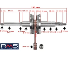 Other Alkūninio veleno MINARELLI HORIZONTAL 50 PIN 10mm RMS TINKA: APRILIA-AREA/GULLIVER/RALLY/SCARABEO/SONIC/SR BENELLI-491/K2/NAKED/PEPE BETA-ARK/EIKON/QUADRA ITALJET-DRAGSTER MALAGUTI-CIAK/F10/F12/F15/YESTERDAY YAMAHA-AEROX/NEO'S/JOG MBK-OVETTO/FLIPPER