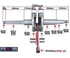 Other Alkūninio veleno MINARELLI VERTICAL APRILIA 50 JET MBK YAMAHA PIN 10mm RMS
