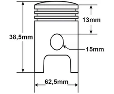Other ATV 200 stūmoklis 62,50 mm kaištis 15 mm WANGYE