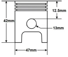 Other ATV 70 CILINDRO 47 mm KAIŠČIO 13 mm GATVĖS RINKINYS SU TZ GALVUTE HORIZONTALUS VARIKLIS SU ŽYMĖJIMU 147FMD RANDAMAS KETURRAČIAIS, KINIEČIŲ KETURRAČIAIS, GATVĖS MOTOCIKLAI, KROSAS, ČIPERIS