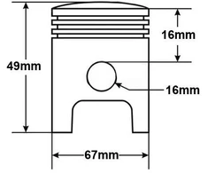 Other CILINDRAS ATV 250 CG 67mm PIN 16mm AC HW