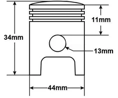 Other CILINDRAS GY6-60 44mm KAIŠTIS 13mm KYMCO ROMET ZIPP HW