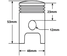 Other CILINDRAS HONDA DIO 90 48mm KAIŠTIS 12mm HW