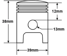 Other CILINDRAS PIAGGIO FLY 50 39mm AC 4V 4T PIN 13mm LIBERTY VESPA ZIP DERBI ATLANTIS APRILIA SCARABEO SPORT CITY HW