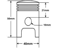 Other CILINDRAS YAMAHA JOG 50 40mm 2JA PIN 10mm HW