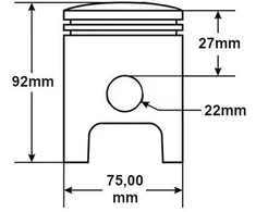 Other Stūmoklinis JUNAK M07 M10 75,00 mm NOMINALUS ANODUOTA DUELLS RINKINYS DI
