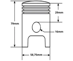 Other Stūmoklis JAWA 350 638 58,75 mm 3 ANODUOTI DUELLS DI