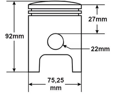Other Stūmoklis JUNAK M07 M10 75.25mm 1 ANODUOTA DUELLS RINKINYS DI