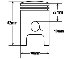 Other Stūmoklis PIAGGIO BRAVO CIAO SI SUPERBRAVO MOPED 50 38.2mm PIN 10mm 2T