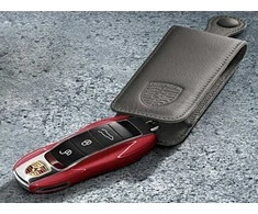 PORSCHE 718 Boxster Cayman Macan Case Key Leather Juodas Originalus 97004400101