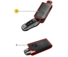 PORSCHE 718 Boxster Cayman Macan Case Key Leather Juodas Originalus 97004400101