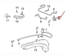 PORSCHE 911 996 Žibintų plovimo žarnos jungtis 99662816000 NAUJA ORIGINALI