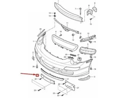 PORSCHE 911 997 Priekinis buferis numerio plokštelė 99770105111 NAUJA ORIGINALI