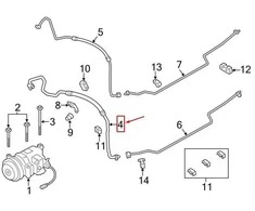 Porsche Boxster Cayman Underbody Compressor Suction Line Originalus 9A157309908