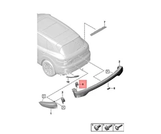 Porsche Cayenne 9YA Trim Juostelė Juodas Originalus 9Y3945425AOK1