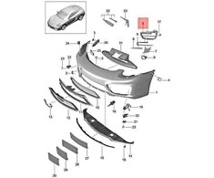 Porsche Cayman 981 98 2014 2016 Kairio Juostos Rėmelis Tamsus Juodas Originalus 98150556302OK1