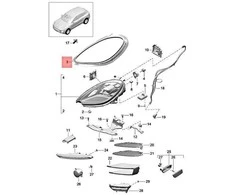 Porsche Macan 95 2014 2018 Dešinės Pusės Variklio Gasket Originalus 95B941323D