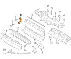 PORSCHE MACAN 95B dešinės pusės radiatoriaus atramos laikiklis 95B807334A NEW GENUINE