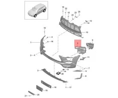 Porsche Macan Juoda Matinė Grilė 2015-2019 Originalus 95B807681BOK1