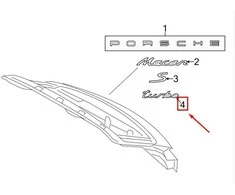 Porsche Macan Užrašas Originalus 95B853675B