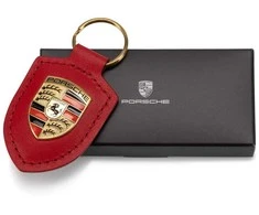 "Porsche" odinis raktų pakabukas su herbu Raudonas raktų pakabukas Grandinėlė Žiedas Originalus WAP0500920E