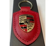 "Porsche" odinis raktų pakabukas su herbu Raudonas raktų pakabukas Grandinėlė Žiedas Originalus WAP0500920E