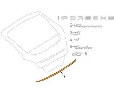 Porsche Panamera 970 Galinės durelės apdailos juostelė 97051237003 NAUJA ORIGINALI