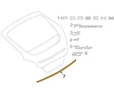 Porsche Panamera 970 Galinės durelės apdailos juostelė 97051237003 NAUJA ORIGINALI
