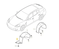 PORSCHE Panamera ratų korpuso įdėklas kairės pusės priekinis priekinis originalus 97050412321