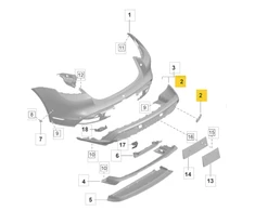 PORSCHE Taycan Galinės Kairės Bamperio Traukimo Akies Dangtelis Originalus 9J0807441COK1