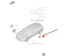 Porsche Taycan Y1 2020 2024 Galinės Kairės Durys Akmuo Apsaugos Plėvelė Originalus 9J1853823