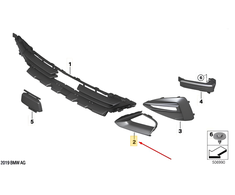 Priekinis Dešinys Oro Įtako Finišeris BMW 2 F44 216d 220d 220i Originalus 51115A39382