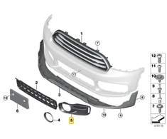 Priekinis Kairysis Rūkas Lemputės Grotelės Apdangalas BMW MINI Countryman F60 11 2015 12 2019 Originalus 51117390533