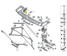 Priekinis Kryžminis Panelis BMW F22 F87 F80 F82 F33 F83 Originalus 51647294928