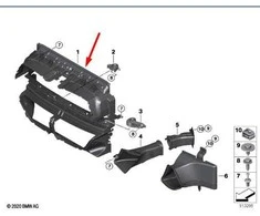 Priekinis Radiatoriaus Oro Kanalas BMW M3 M4 2021 2025 Originalus 51748074611