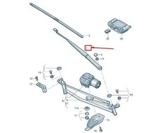 Škoda Priekinis Kairysis Valytuvo Šaka RHD Skoda Superb 3T 2008-2015 Originalus 3T2955409A