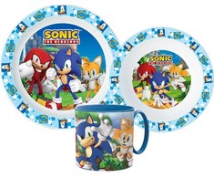 Sonic the Hedgehog vakarienės rinkinys, mikroplastiko rinkinys su puodeliu 265 ml