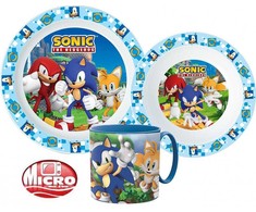 Sonic the Hedgehog vakarienės rinkinys, mikroplastiko rinkinys su puodeliu 265 ml