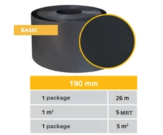 Thermoplast Tvoros juosta Basic 19cmx20.4m, pilka, Polipropilėnas 550 gr./m²
