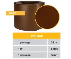 Thermoplast Tvoros juosta Basic 19cmx20.4m, ruda, Polipropilėnas 550 gr./m²