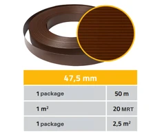 Thermoplast Tvoros juosta Classic 4,75cmx50m, ruda, Polipropilėnas 790 gr./m²