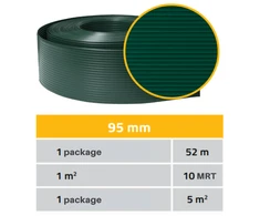 Thermoplast Tvoros juosta "Classic", 9,5 cmx52 m, žalia, polipropileno, 790 g/m²