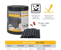 THERMOPLAST Tvoros juosta LITE 19cmx35m, pilka, polipropilenas 450 gr./m²